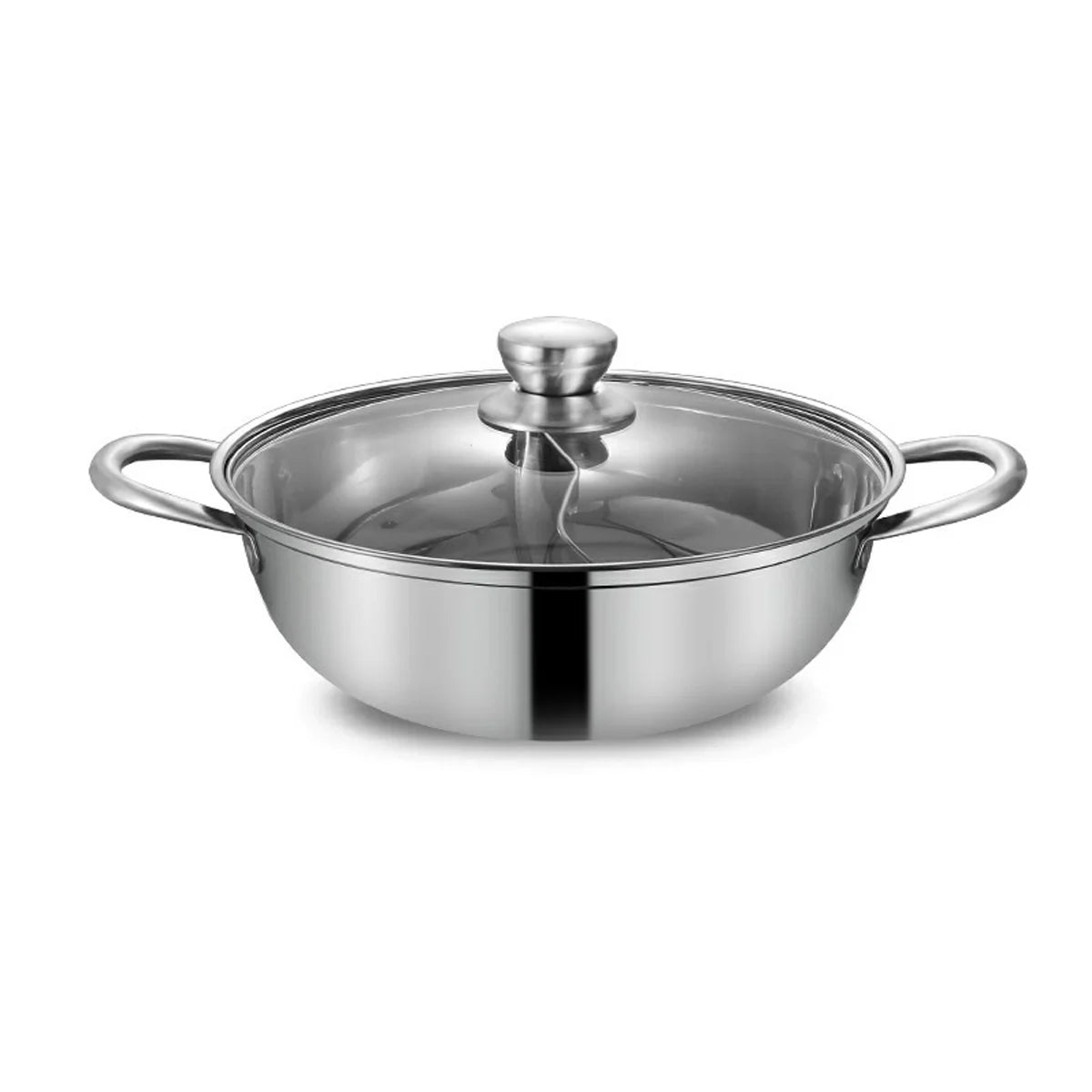 DualChef™ - Olla de Acero Inoxidable con Compartimentos Divididos para Cocción Simultánea