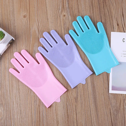 ScrubberGloves™ - Set de 2 Pares de Guantes de Látex para Limpieza y Lavado de Platos
