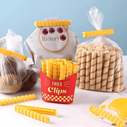 FriesClips™ - Set de 12 Clips Magnéticos en forma de Papas Fritas para Sellado de Bolas de Alimentos