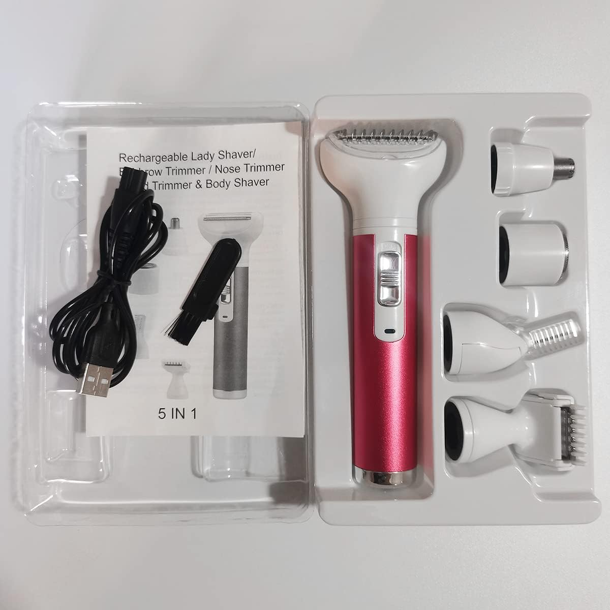 FlexTrim™ - Afeitadora Eléctrica 5 en 1 para Mujer con Carga USB