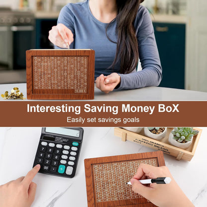 Alcancía de Madera SavingsChallenge™  con Objetivo de Ahorro Interactivo
