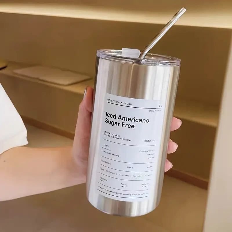 SteelMug™ - Termo de Café de Doble Capa en Acero Inoxidable con Tapa para Bebidas Frías y Calientes