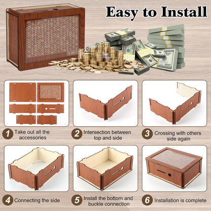 Alcancía de Madera SavingsChallenge™  con Objetivo de Ahorro Interactivo