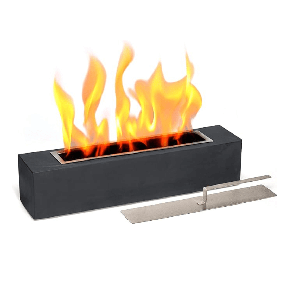 FireStone - Centro de Llama de Mesa de Hormigón con Estilo Minimalista