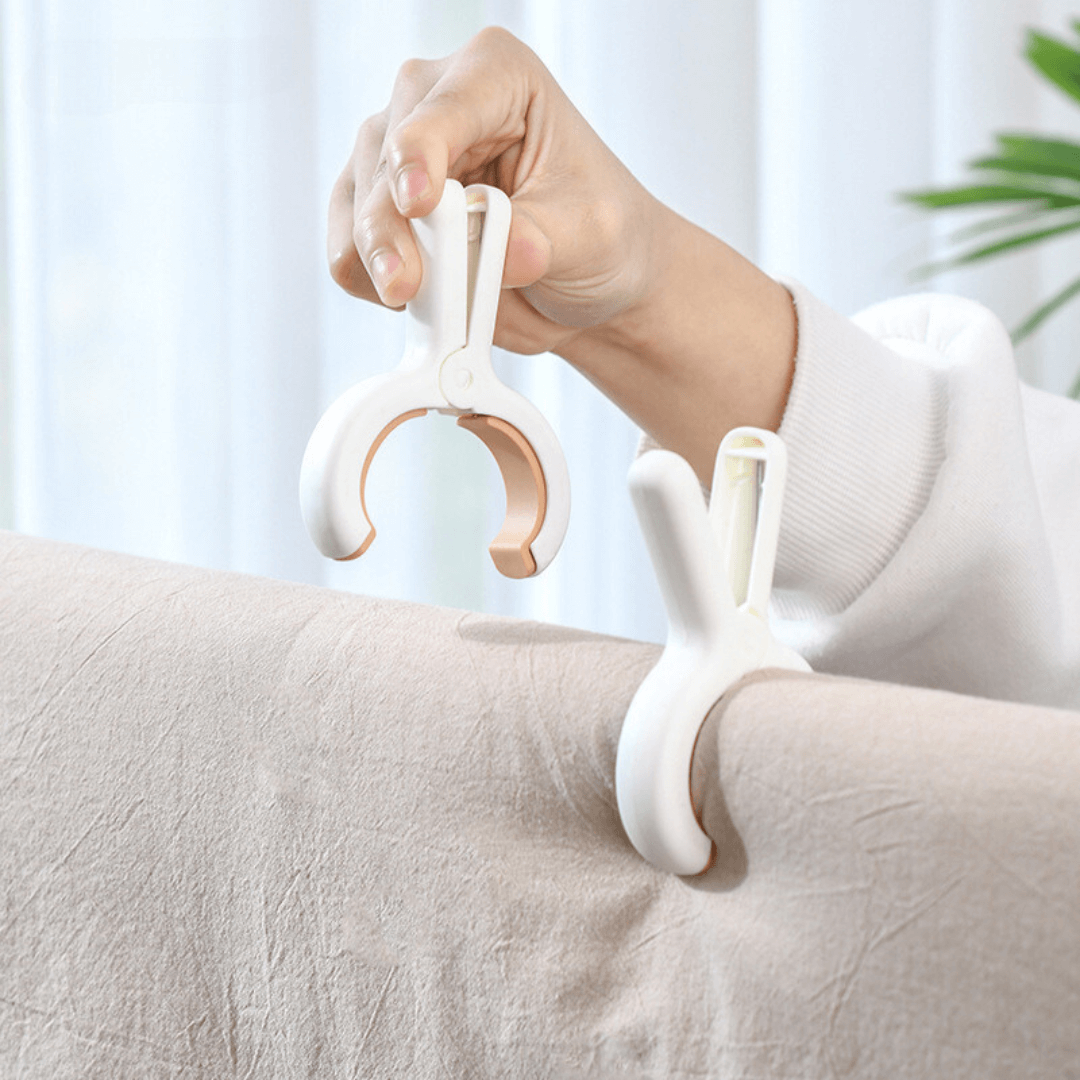 GripMax™ - Set de 6 Pinzas Jumbo Extra Fuertes para Ropa y Toallas para Uso en Exteriores