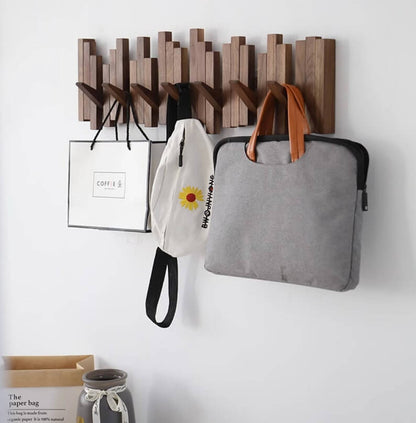 NordicHook™ - Perchero Nórdico de Madera de Ganchos Plegables con Máxima Comodidad