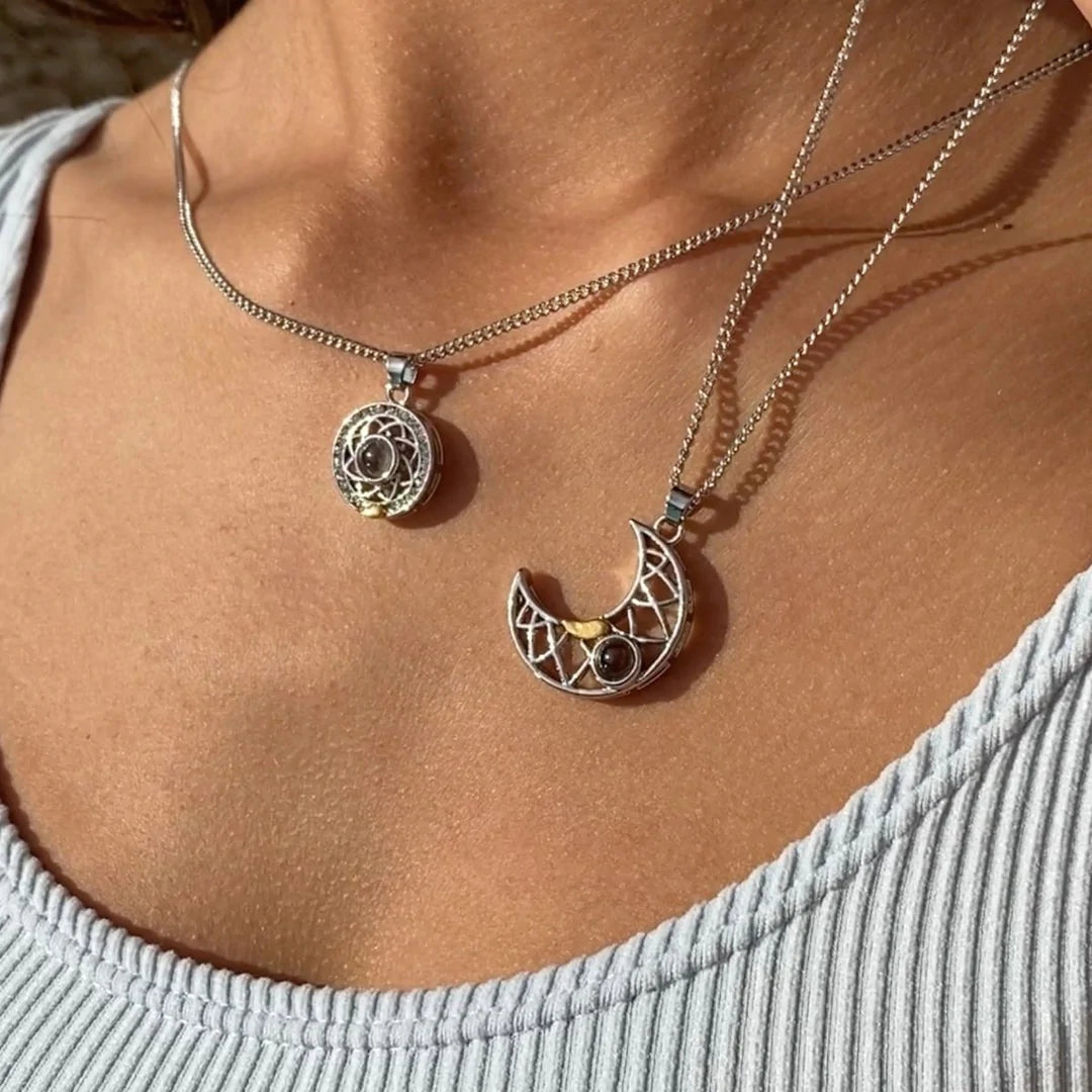 Collar De Proyección De Pareja De Sol Y Luna